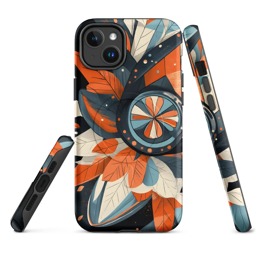 Floral Symphony in Orange and Teal