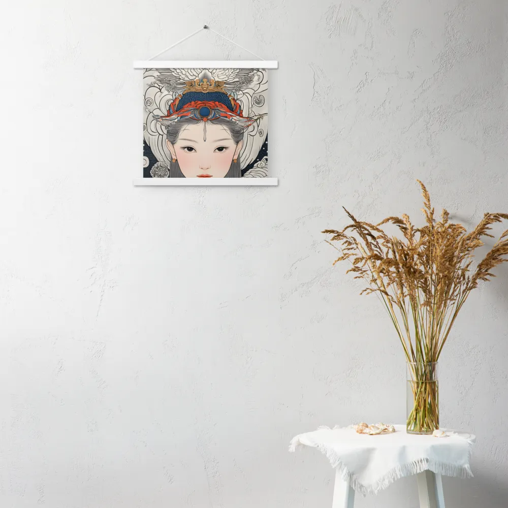 Serenity in Myth: A Traditional Portrait | Poster With White Wood Hanger | 14″×14″