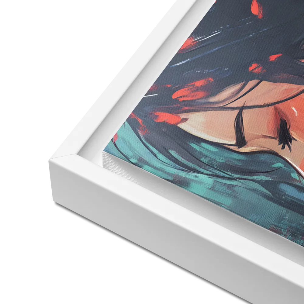 Whispers of Melancholy | Canvas with White Frame | 16″×16″