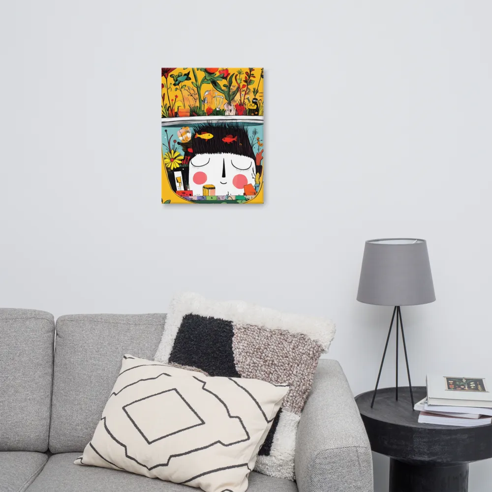 Whimsical Garden Head | Canvas | 18″×24″