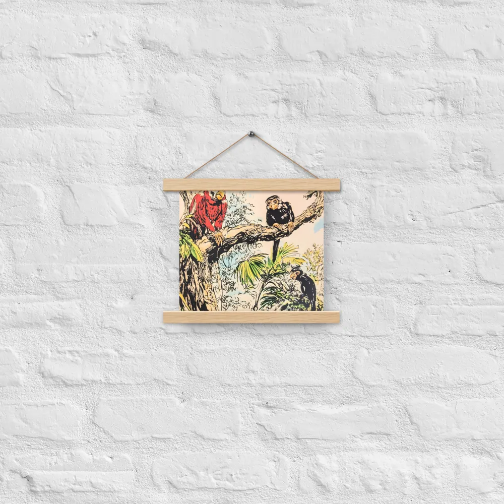 Jungle Harmony | Poster With Oak Wood Hanger | 10″×10″