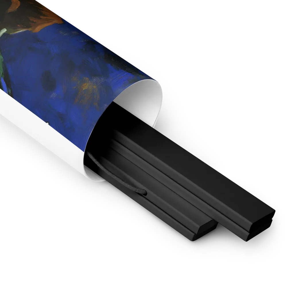 Contemplation Under the Night Sky | Poster With Black Wood Hanger | 8″×10″