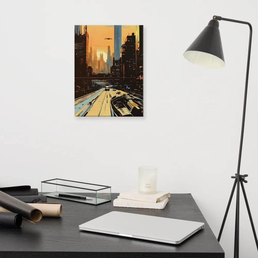 Metro Nexus: A Futuristic Cityscape | Canvas | 12″×16″