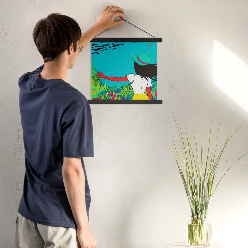 Whimsical Encounter | Poster With Black Wood Hanger | 14″×14″