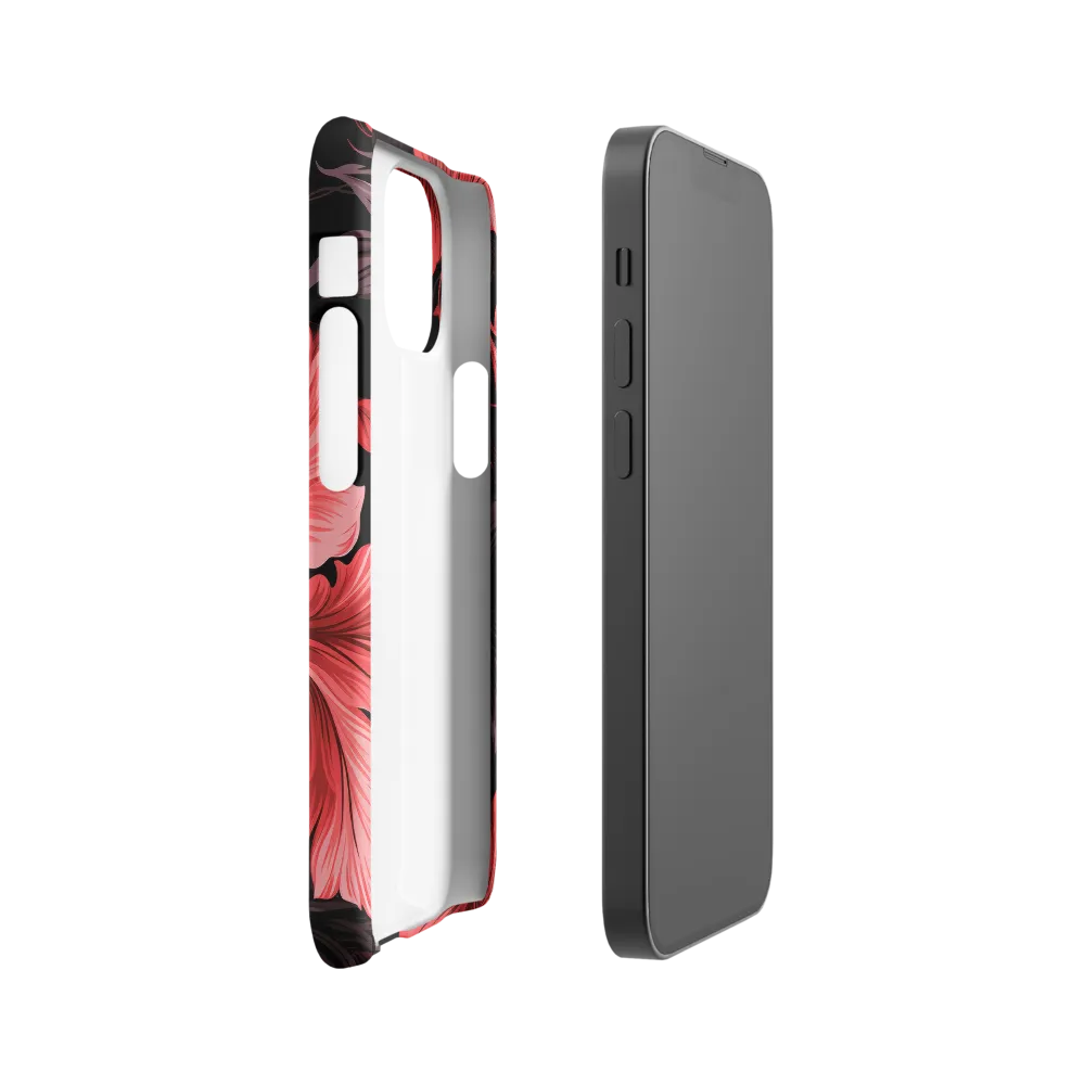 Tropical Elegance in Red | Phone Case |  13 Mini | Snap Case | Matte