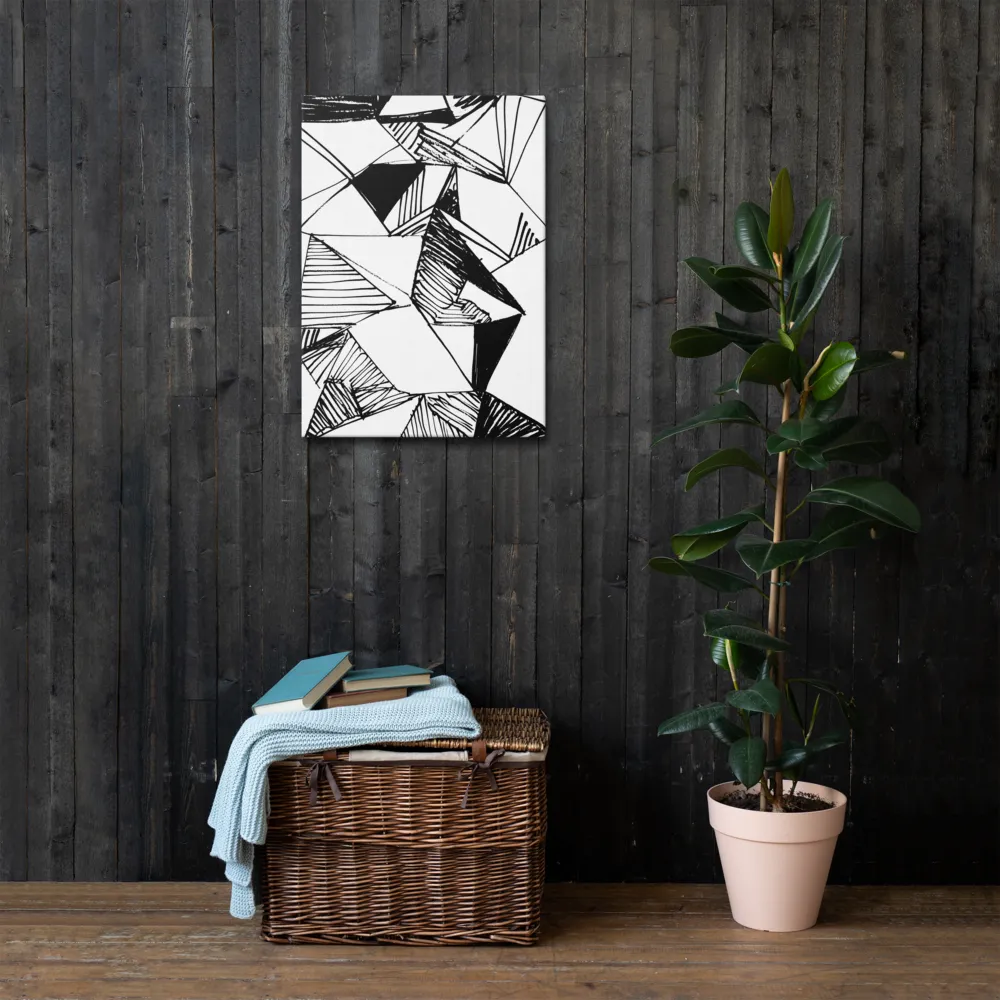 Dynamic Geometry in Ink | Thin Canvas | 20″×28″
