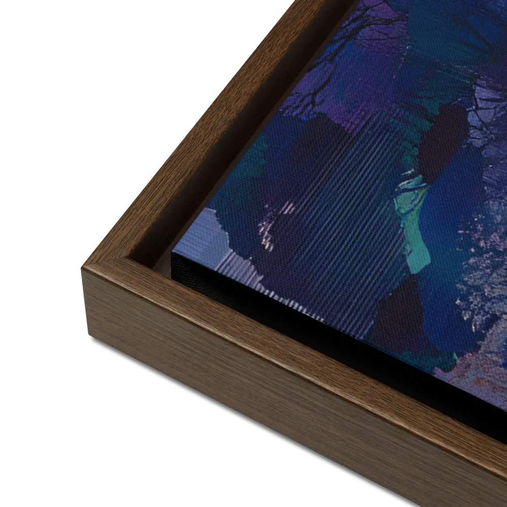 Tranquil Geometry: A Journey Through Color | Canvas with Brown Frame | 24″×36″