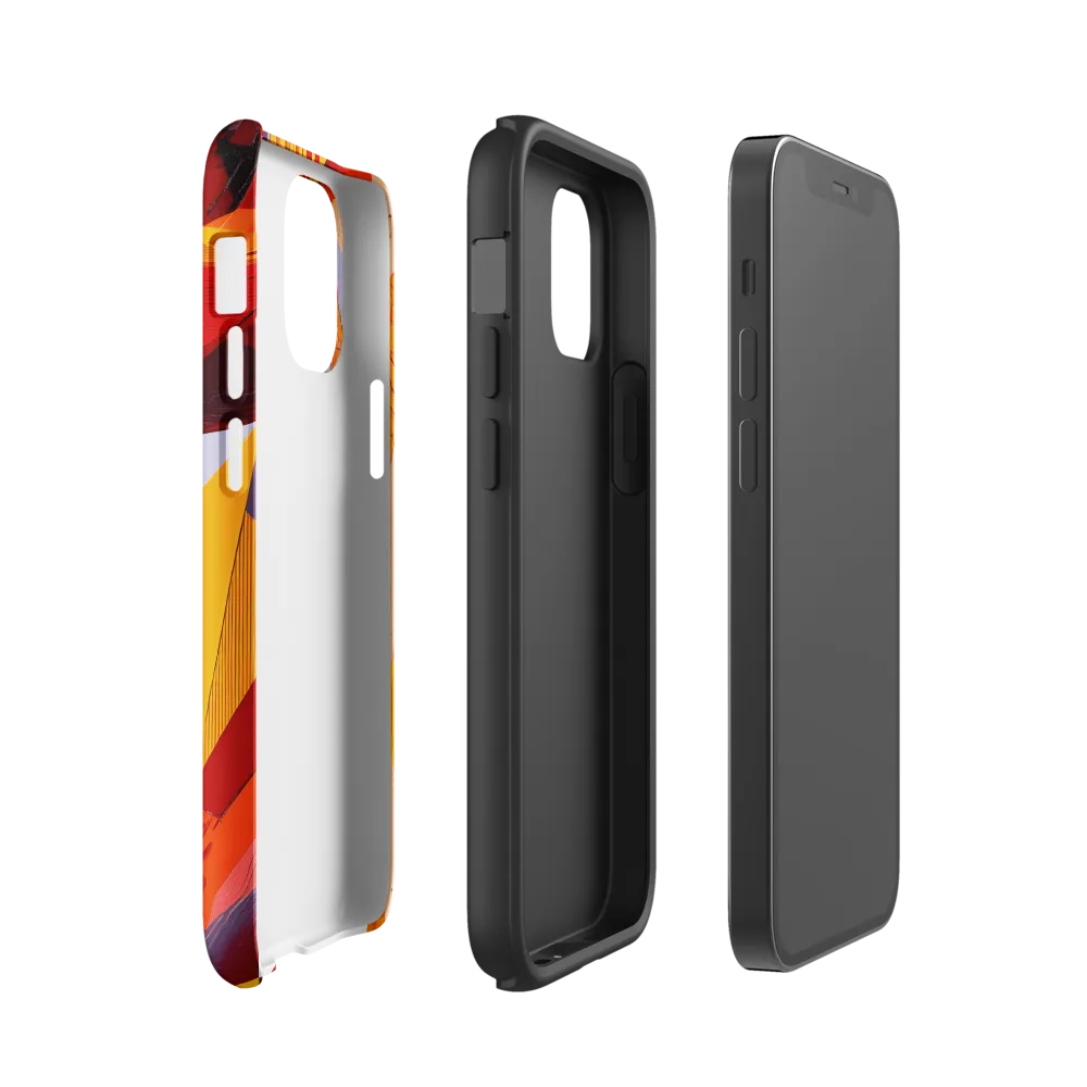 Dynamic Geometric Harmony | Phone Case |  12 mini | Tough Case | Glossy