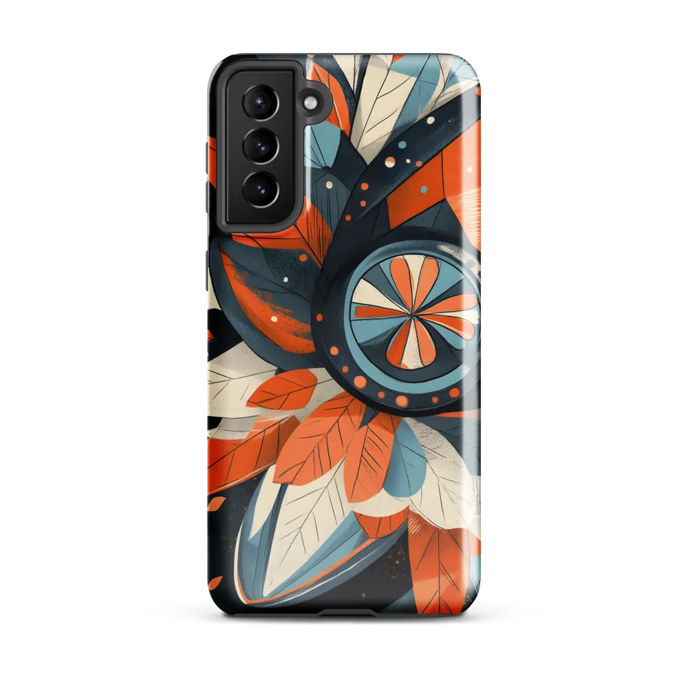 Floral Symphony in Orange and Teal