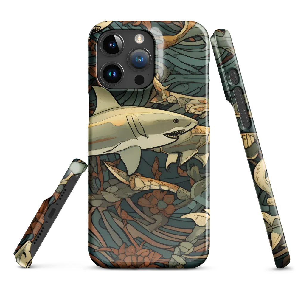 Dynamic Harmony of Sharks and Flora | Phone Case |  15 Pro Max | Snap Case | Glossy