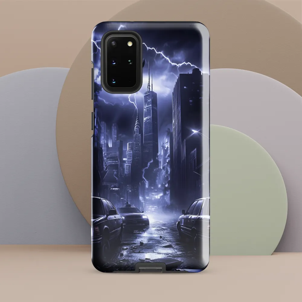 Stormy Cityscape: Shadows of the Night | Phone Case |  S20 Plus | Tough Case | Glossy