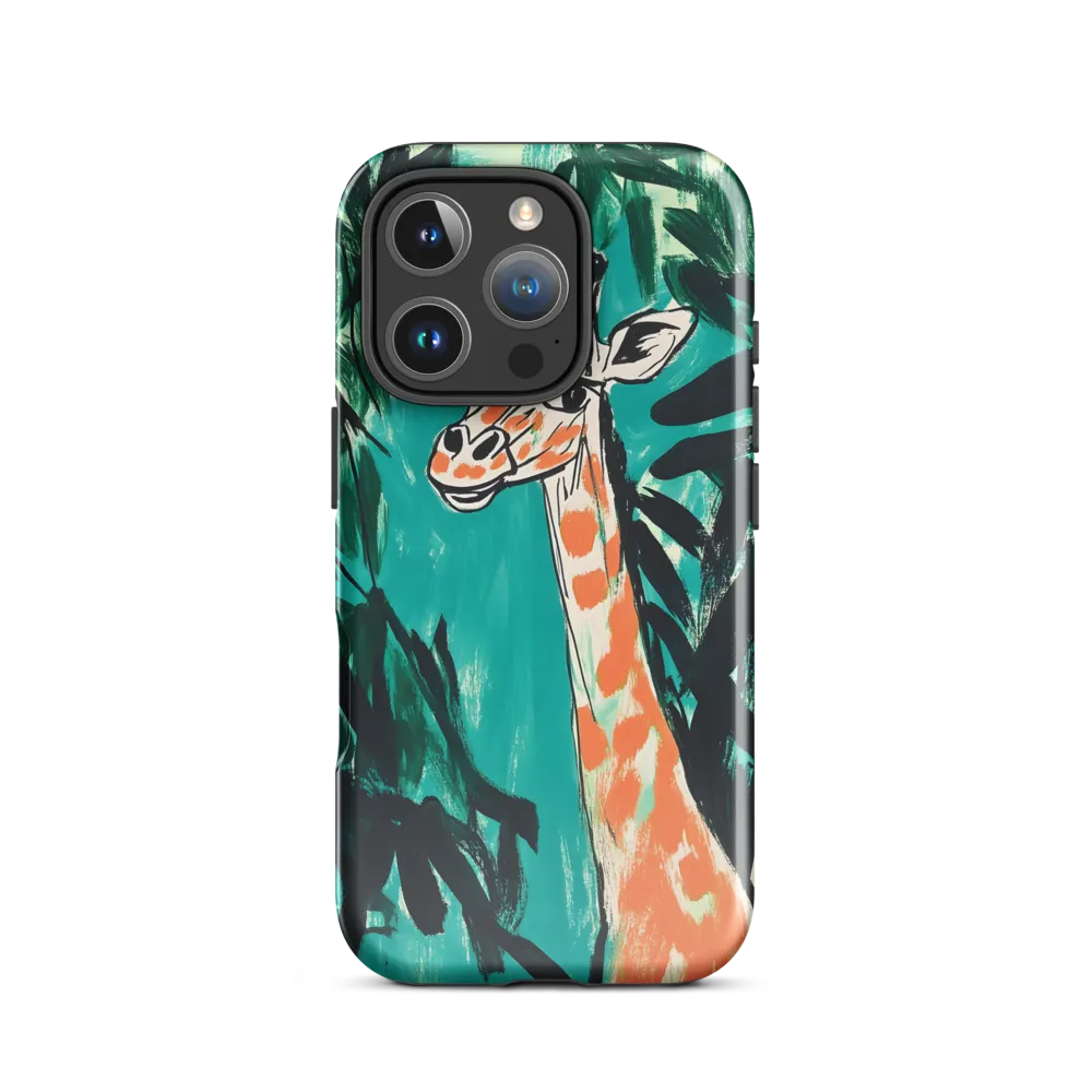 Curious Giraffe in Lush Greenery | Phone Case |  16 Pro | Tough Case | Glossy