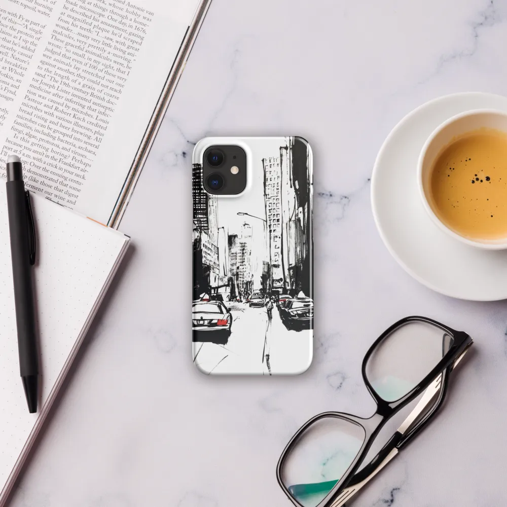 Urban Pulse: A Monochromatic Journey | Phone Case |  12 Mini | Snap Case | Glossy