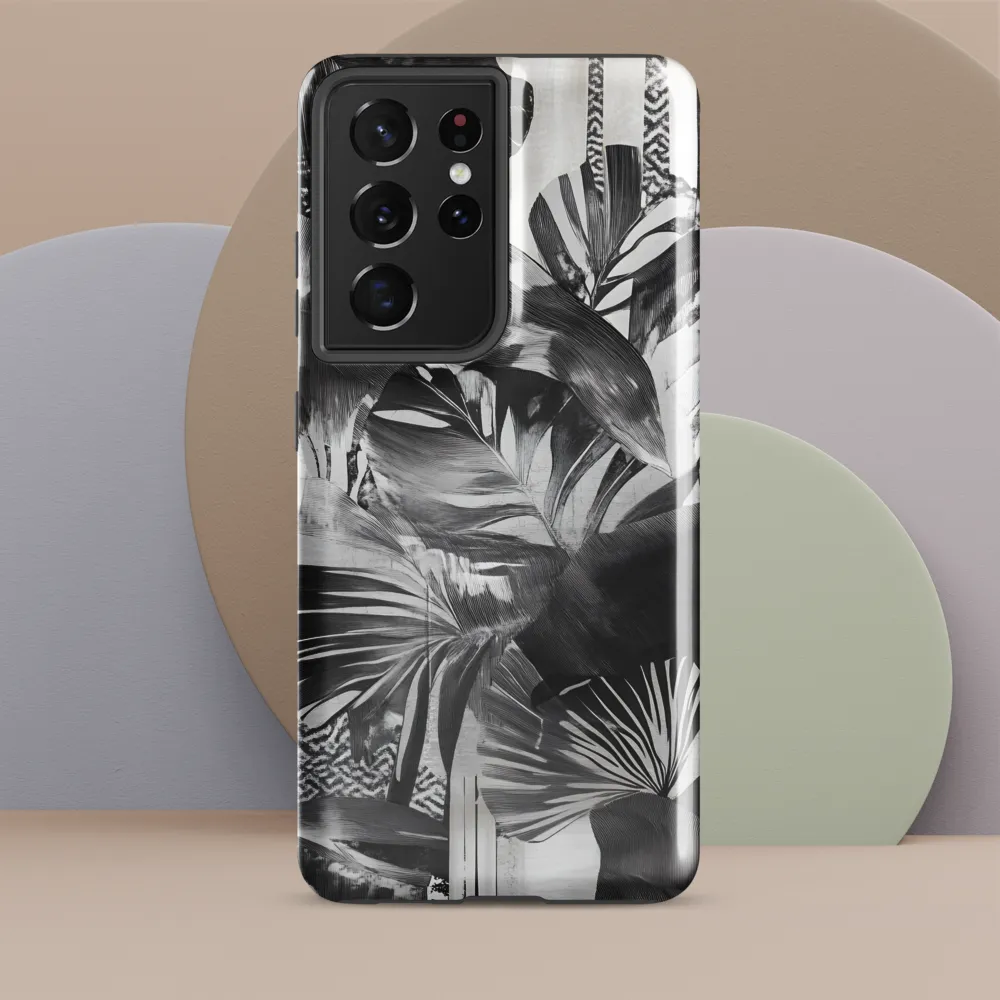 Monochrome Serenity in Tropical Foliage