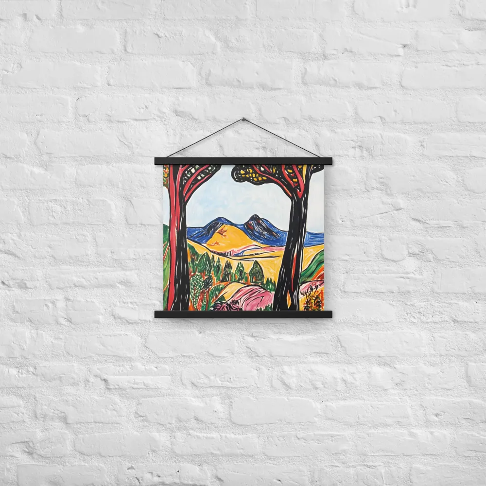 Vibrant Nature's Embrace | Poster With Black Wood Hanger | 18″×18″