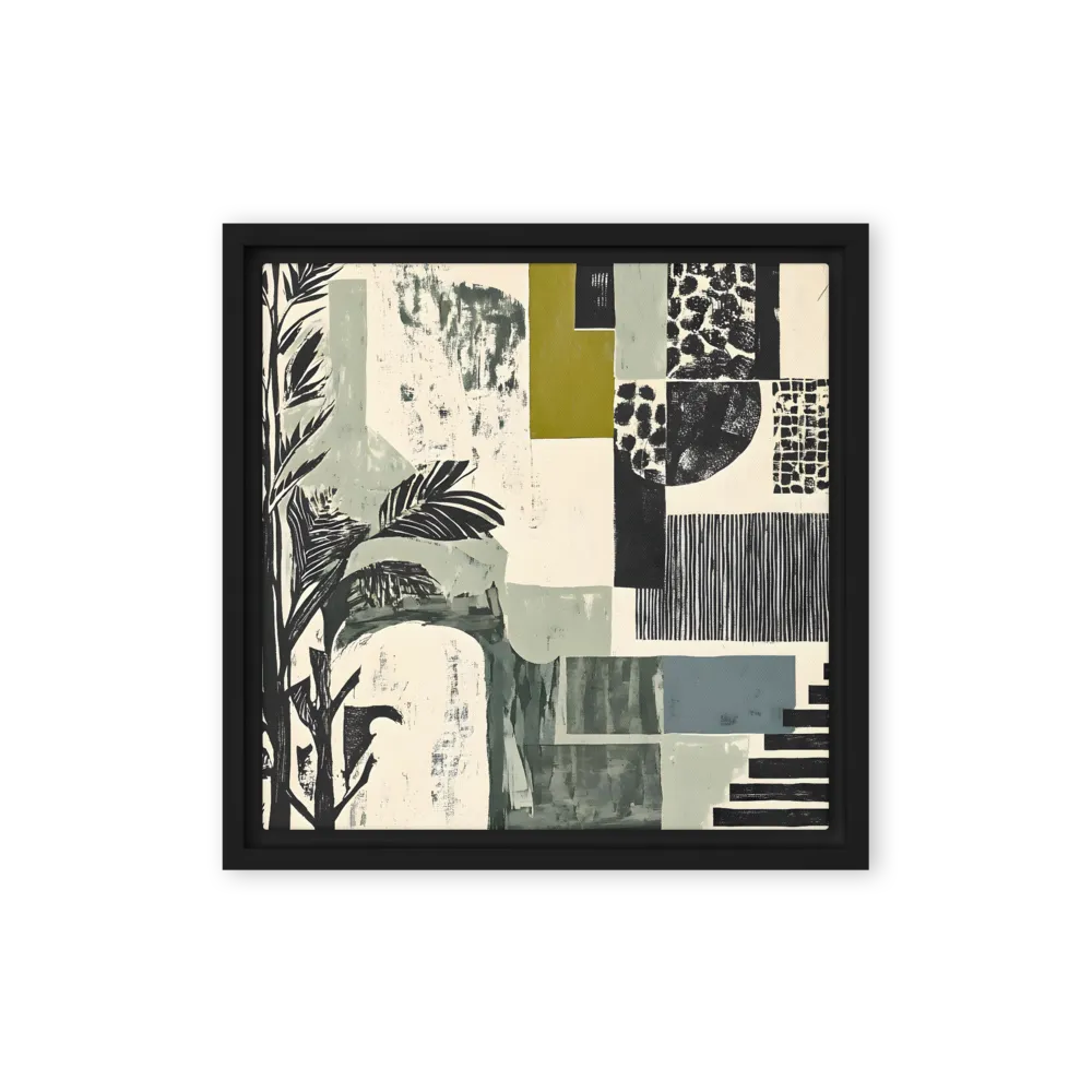 Fragmented Botanical Collage 
 Canvas with Black Frame