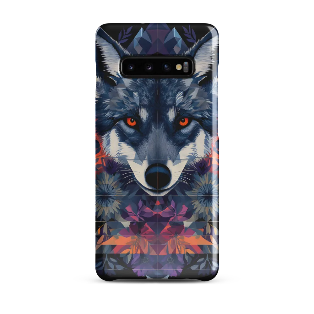 Mystical Wolf Amidst Floral Geometry | Phone Case |  S10 Plus | Snap Case | Glossy