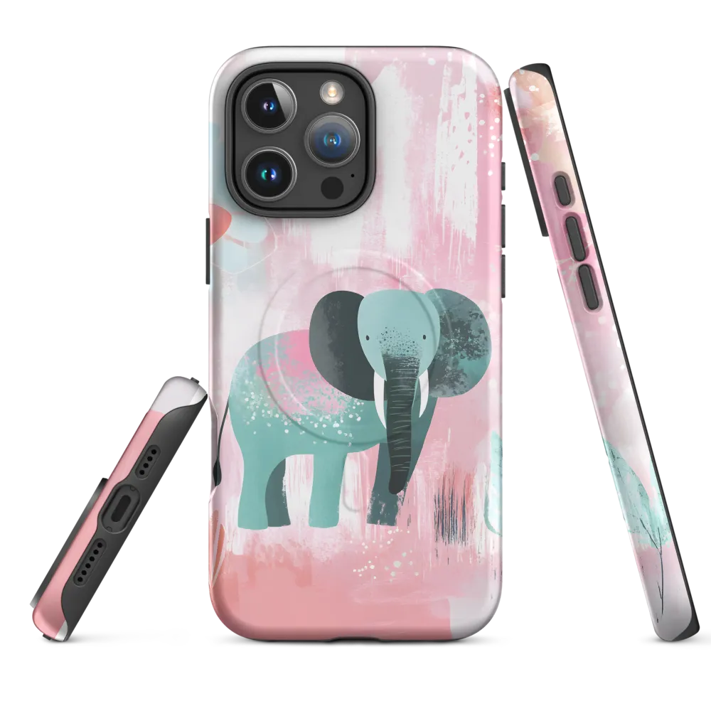 Whimsical Elegance: An Elephant's Serenade | Phone Case |  16 Pro Max | MagSafe® Tough Case | Matte