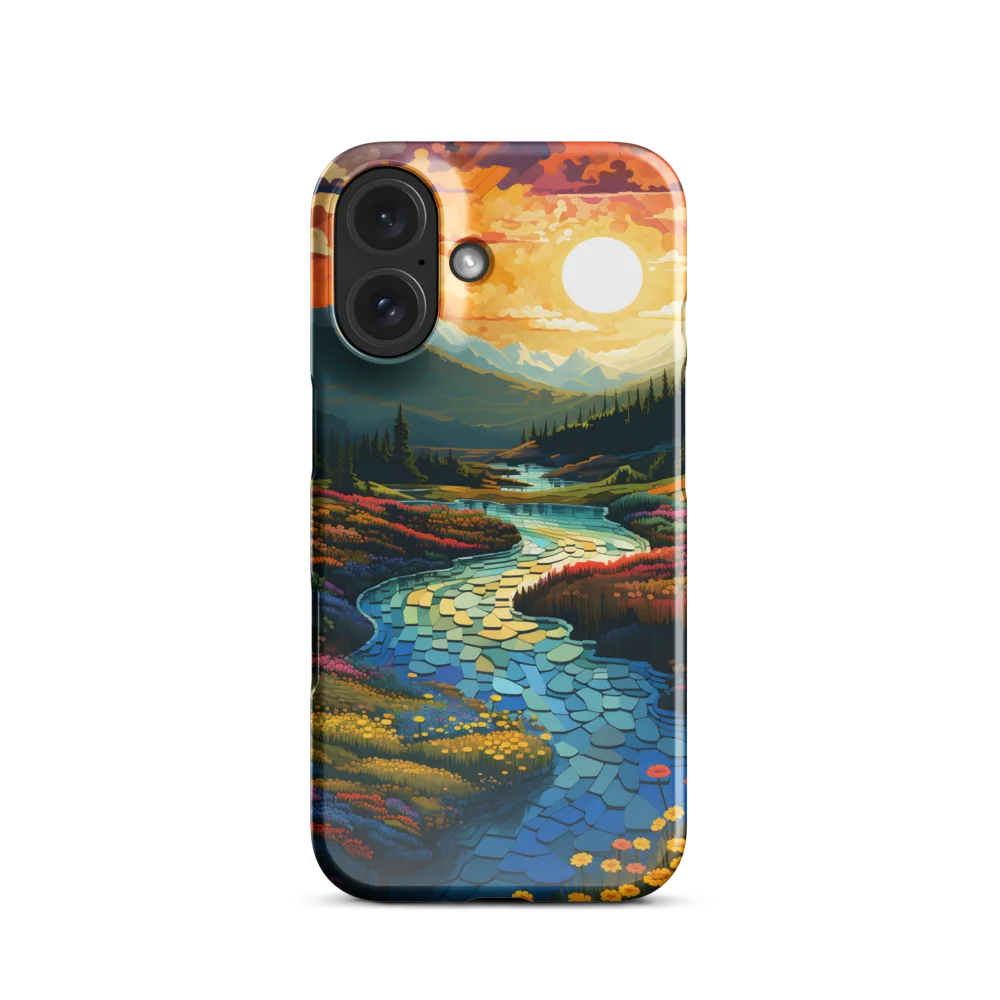 Serenity in Sunset: A Winding River's Embrace | Phone Case |  16 | Snap Case | Glossy