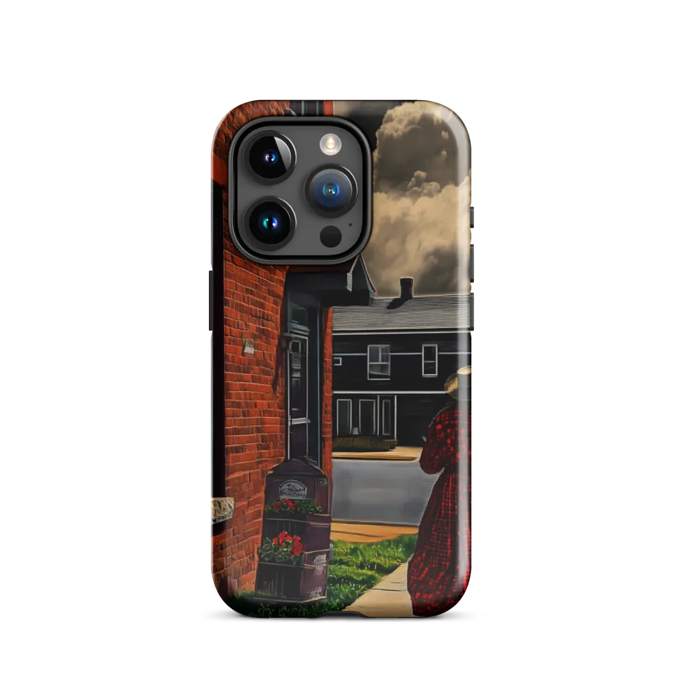 Silent Stroll: A Moment in Red | Phone Case |  15 Pro | Tough Case | Glossy