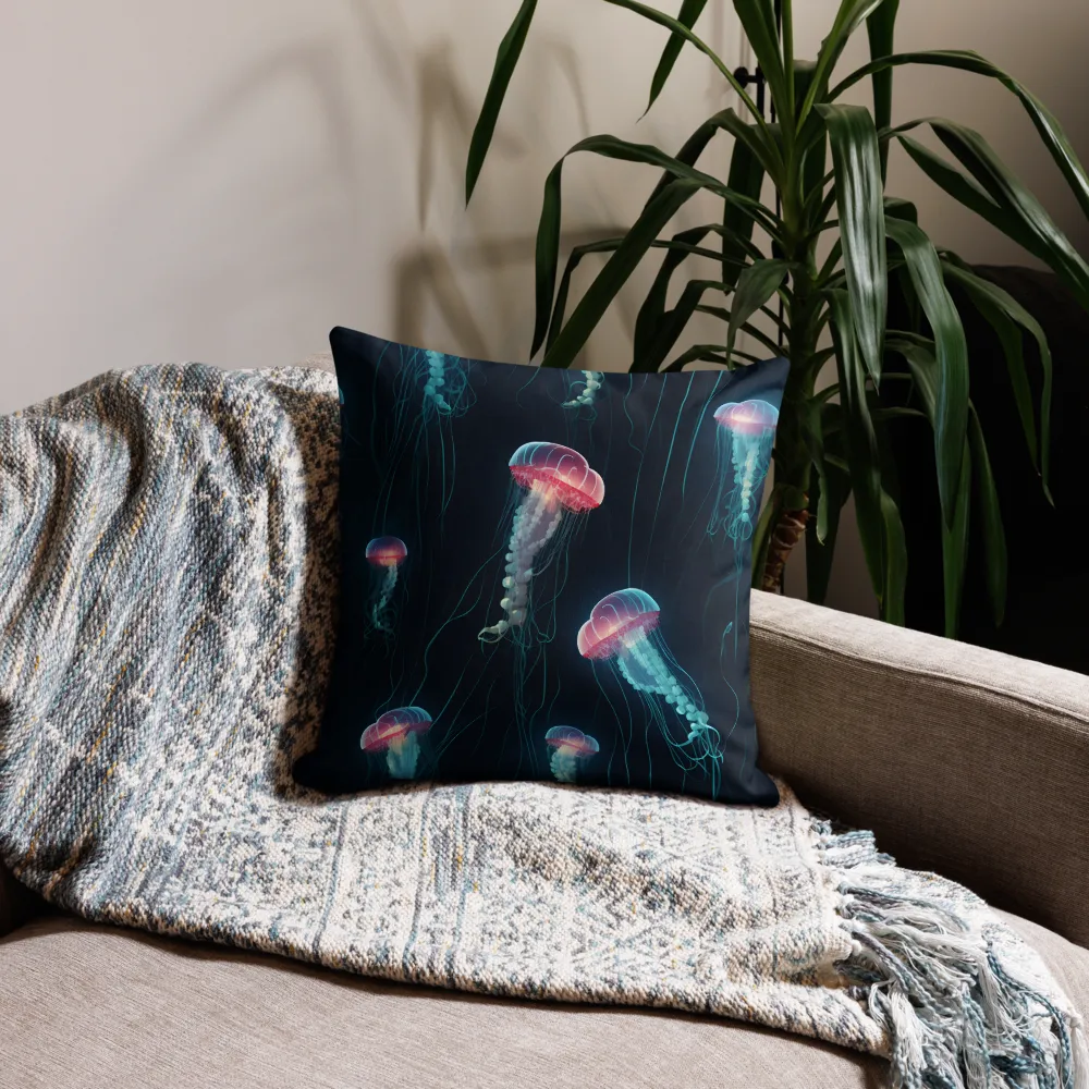 Ethereal Dance of Jellyfish | Pillow Case | 18″×18″