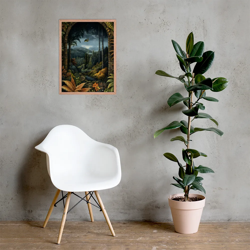 Whispers of the Enchanted Forest | Poster with Red oak Frame | 18″×24″