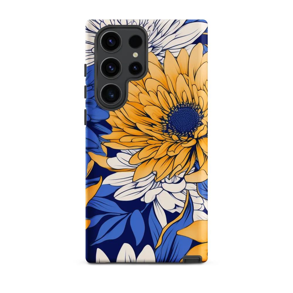 Floral Harmony in Blue and Yellow