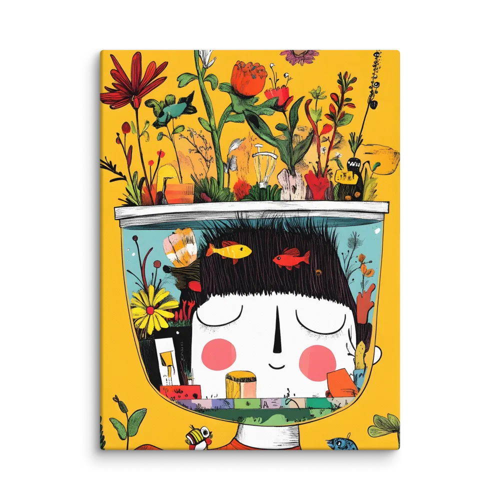 Whimsical Garden Head | Canvas | 24″×32″