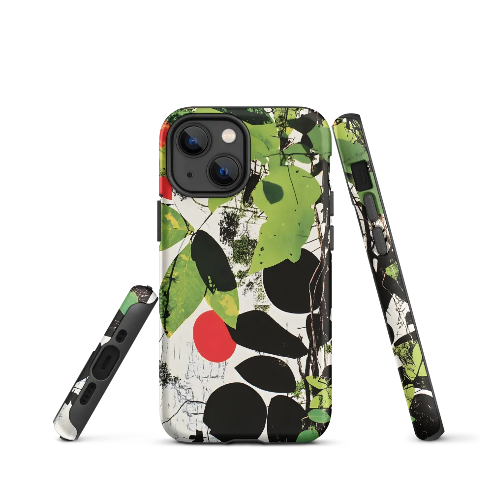 Nature's Geometry: A Contemporary Collage | Phone Case |  13 mini | Tough Case | Matte