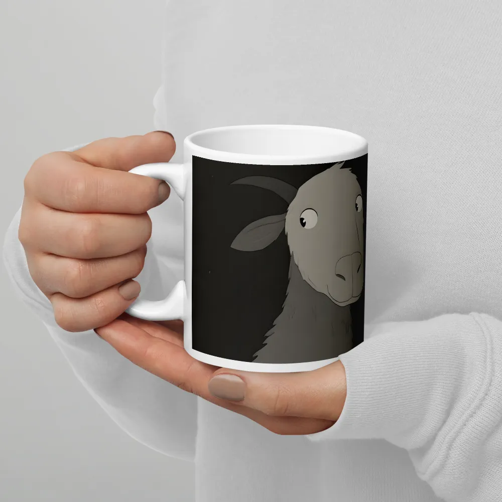 Whimsical Goat in Darkness | Mug with White inside | 11 oz