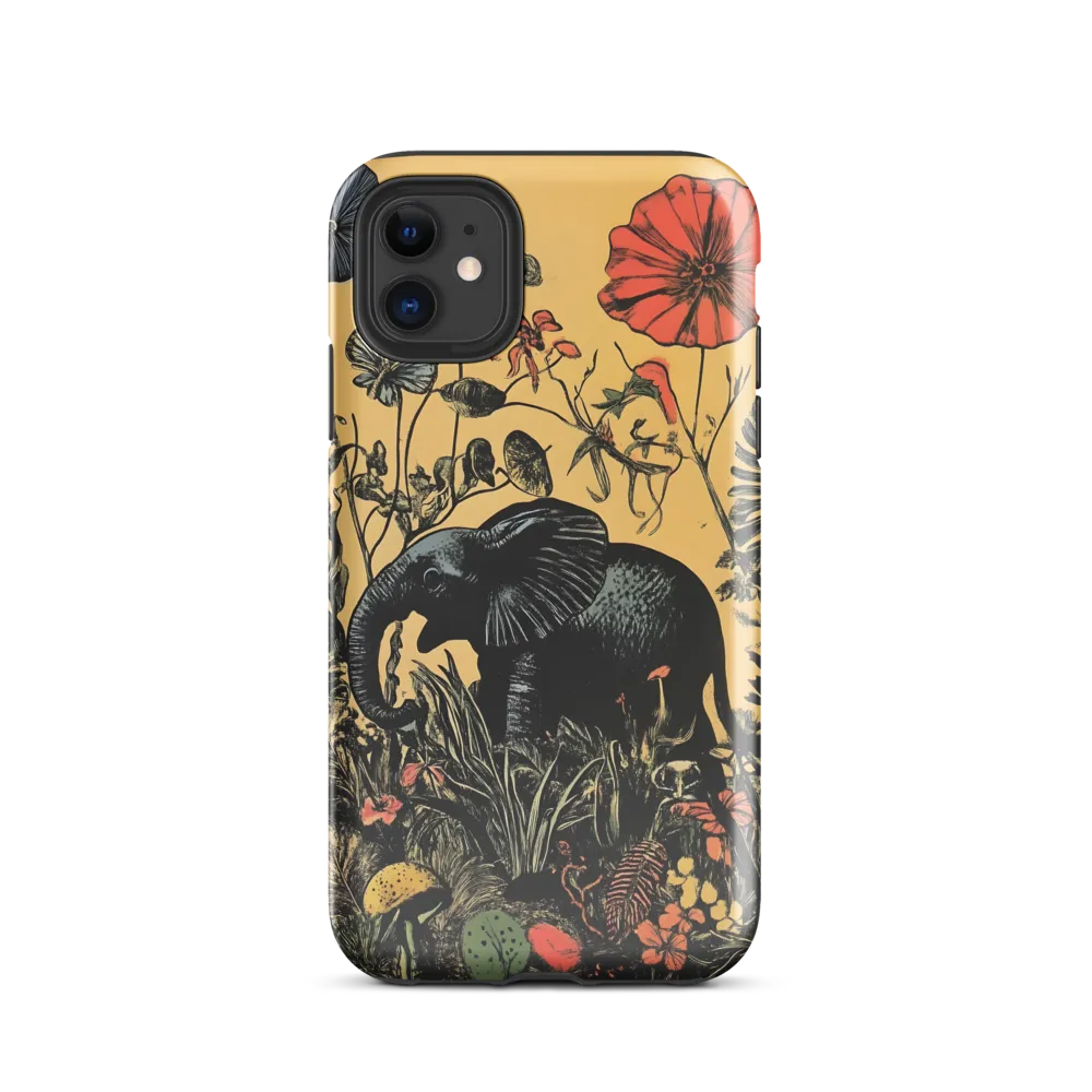 Floral Majesty: The Elephant's Sanctuary | Phone Case |  11 | Tough Case | Glossy