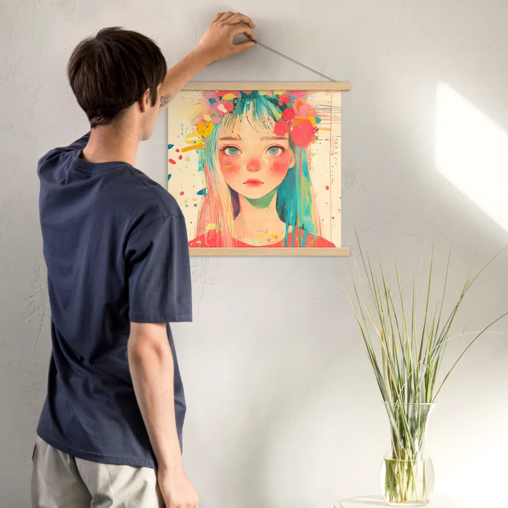 Whimsical Blossom | Poster With Oak Wood Hanger | 18″×18″