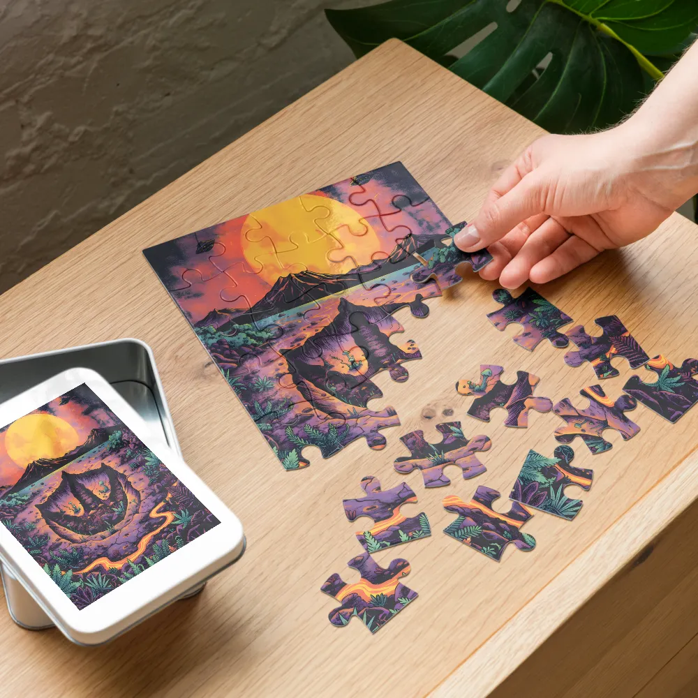 Psychedelic Moonrise 
 Jigsaw Puzzle in Tin Box