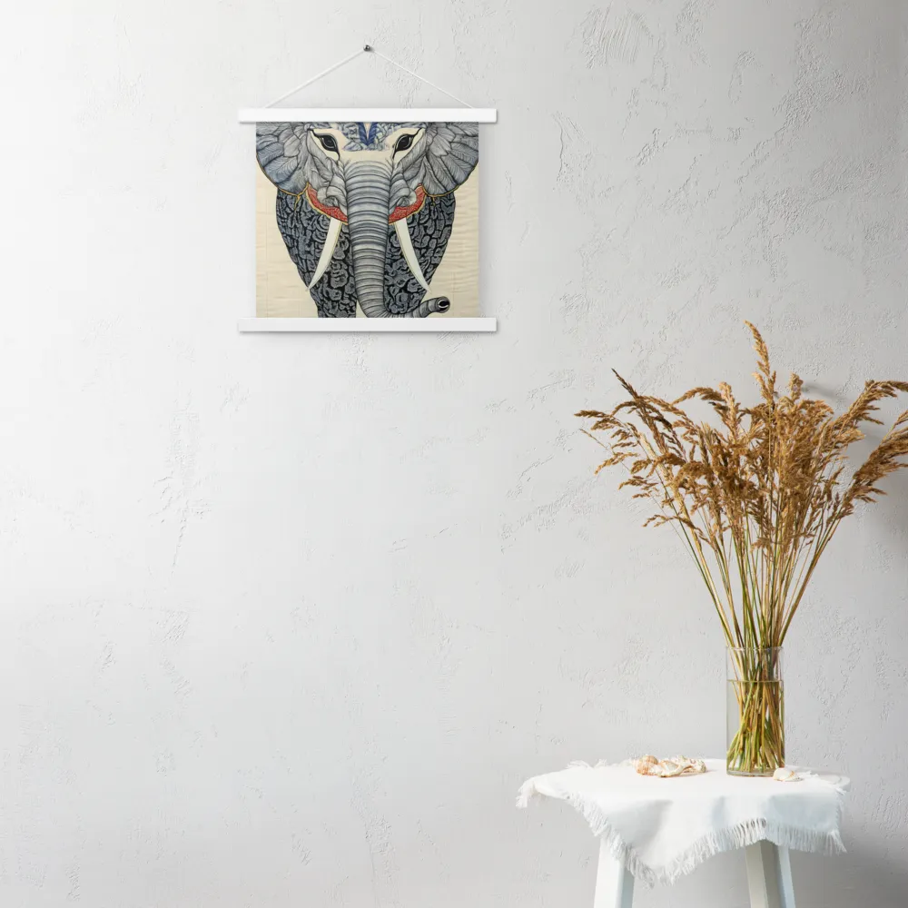 Majesty of the Elephant | Poster With White Wood Hanger | 14″×14″