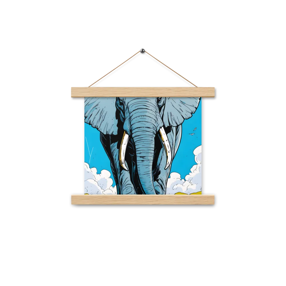 Majestic Presence: The Elephant | Poster With Oak Wood Hanger | 10″×10″