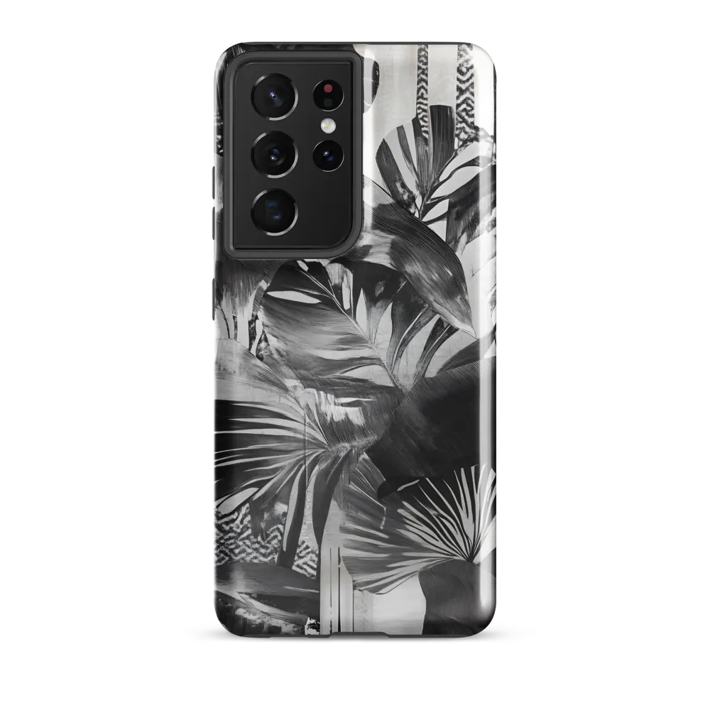 Monochrome Serenity in Tropical Foliage