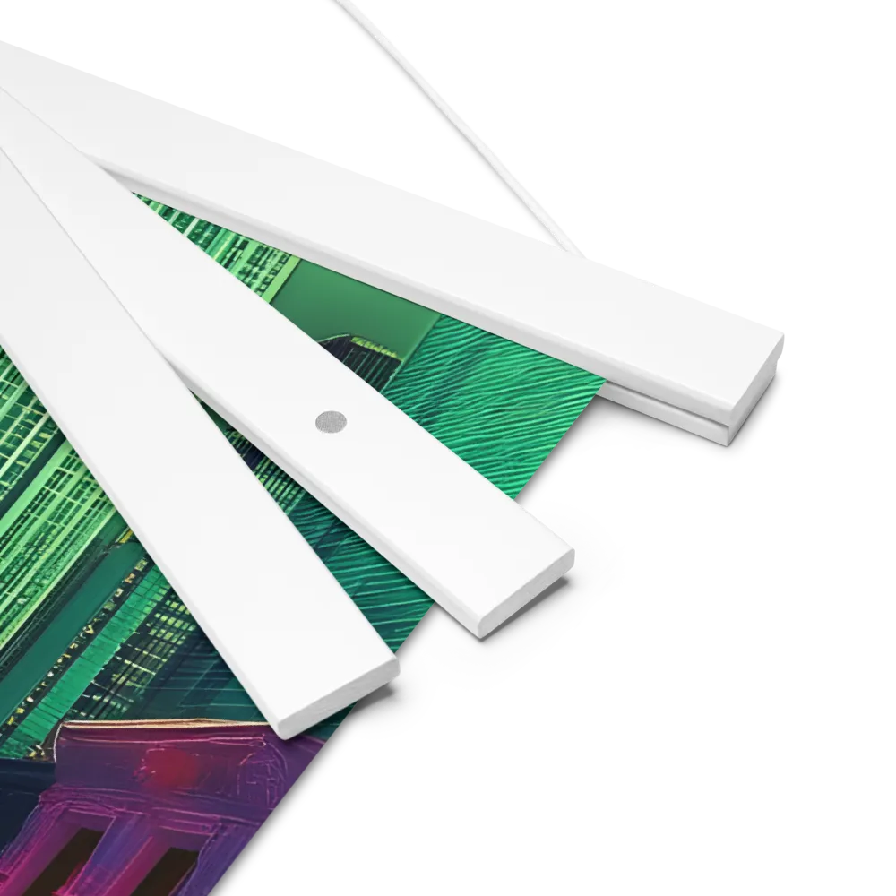 Urban Surrealism: Neon Dreams | Poster With White Wood Hanger | 18″×18″