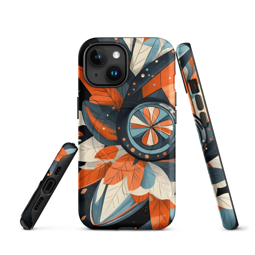 Floral Symphony in Orange and Teal