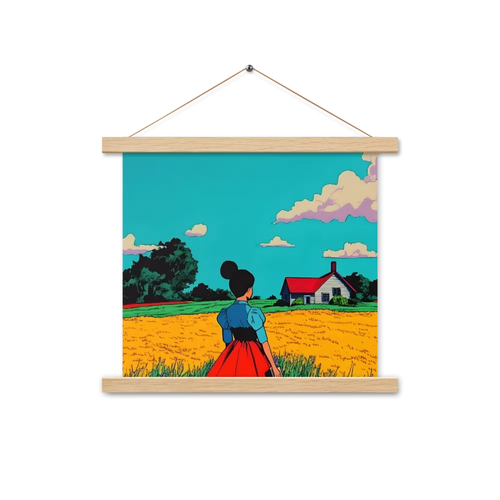 Whispers of a Sunlit Meadow | Poster With Oak Wood Hanger | 14″×14″