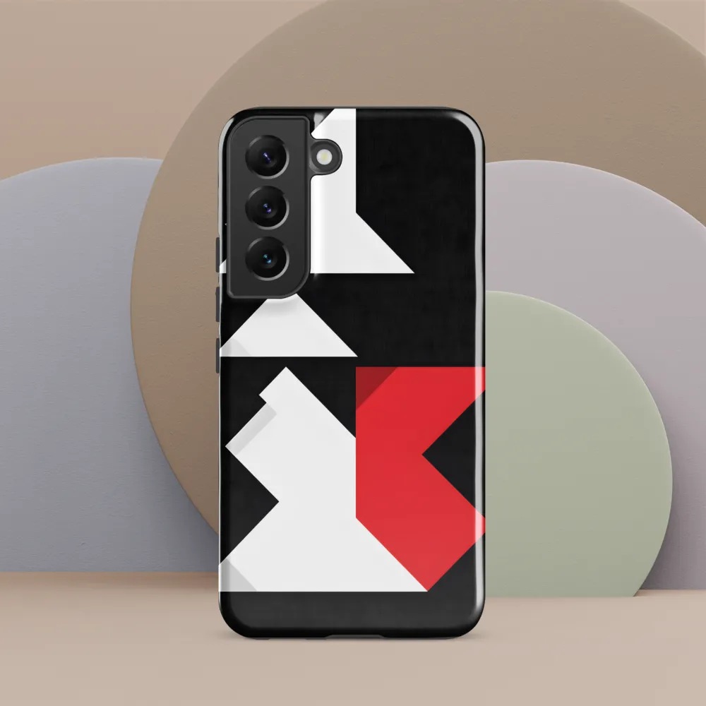 Geometric Symphony in Contrast | Phone Case |  S22 | Tough Case | Glossy