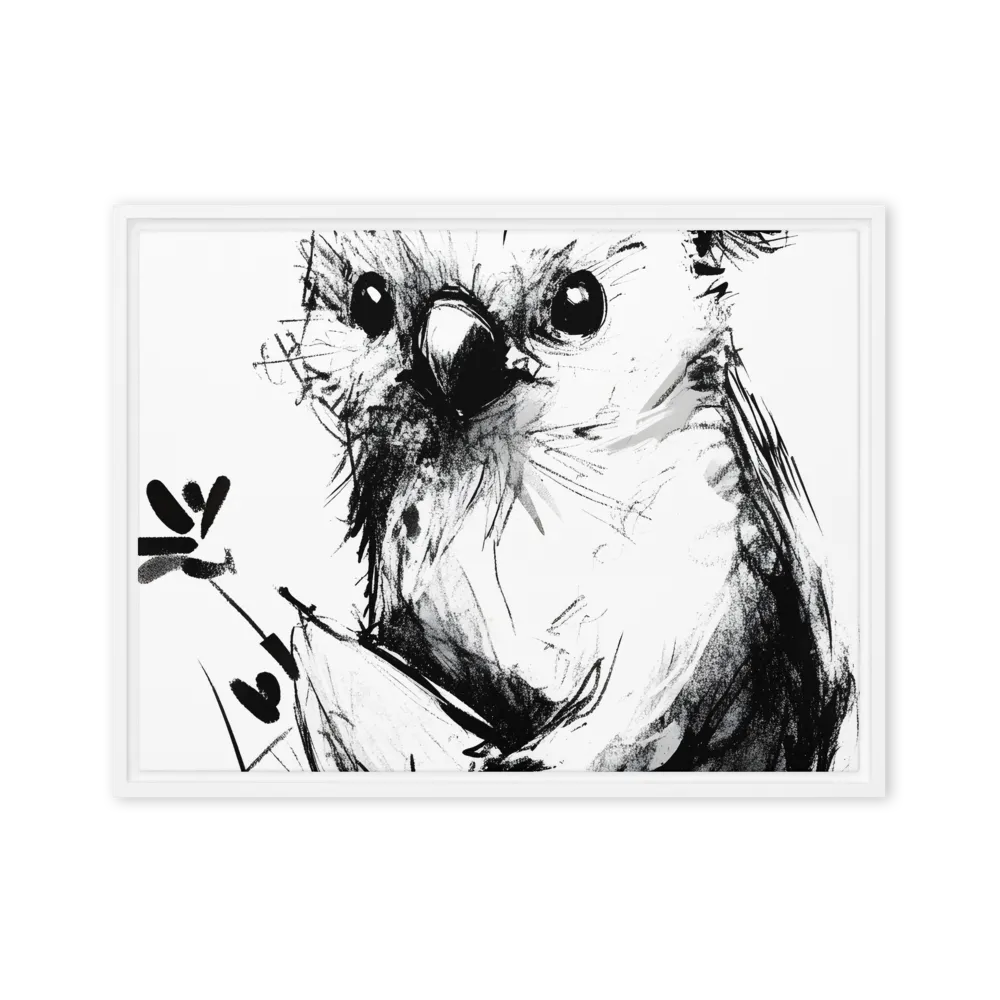 Whimsical Koala in Ink | Canvas with White Frame | 18″×24″