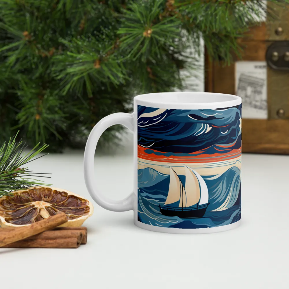 Ocean Whispers: A Voyage at Dusk | Mugs | Multiple Sizes & Colors