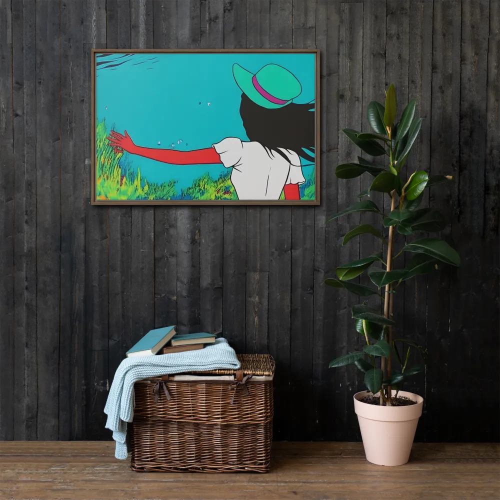Whimsical Encounter | Canvas with Brown Frame | 24″×36″