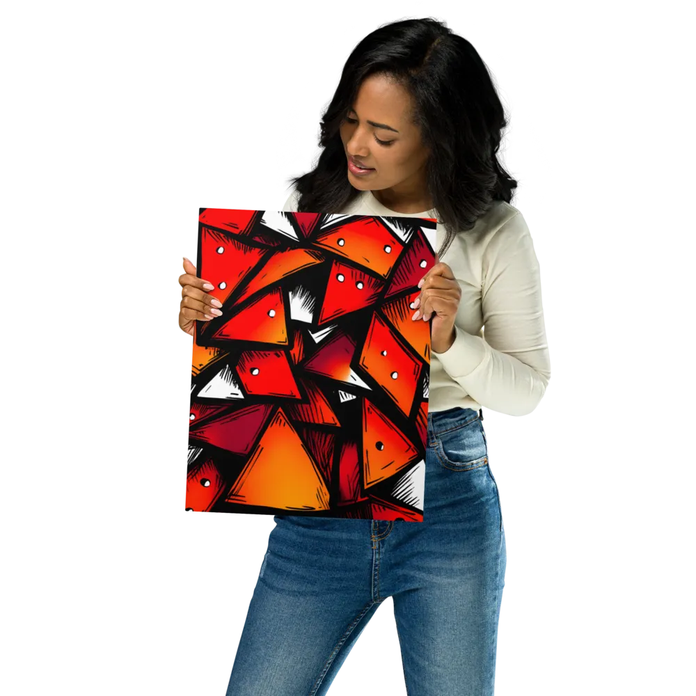 Dynamic Geometry of Red and Orange | Metal Print | 11″×14″