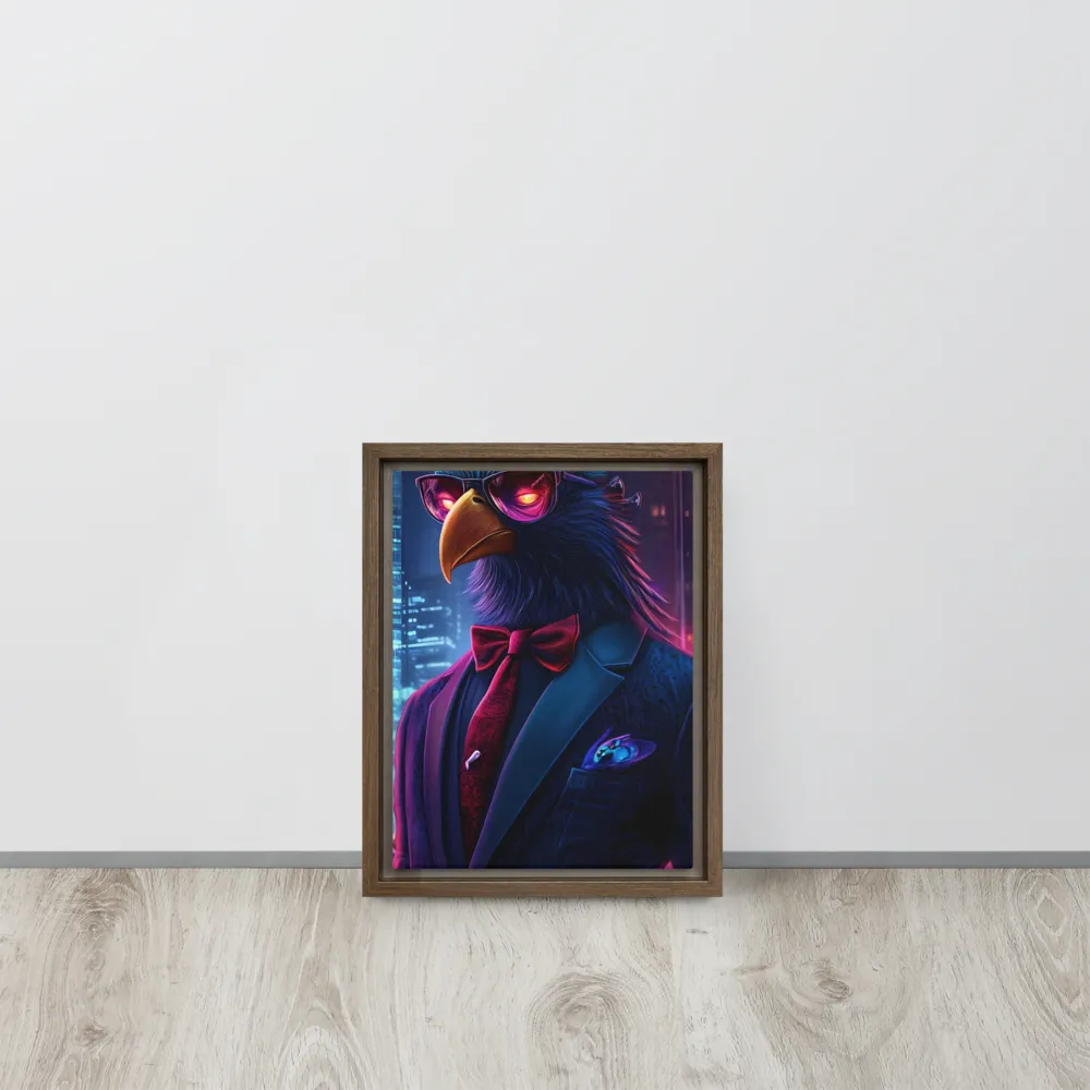 The Dapper Avian | Canvas with Brown Frame | 9″×12″