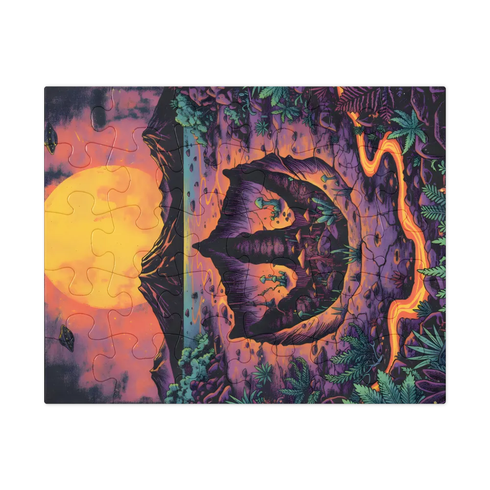 Psychedelic Moonrise 
 Jigsaw Puzzle in Tin Box