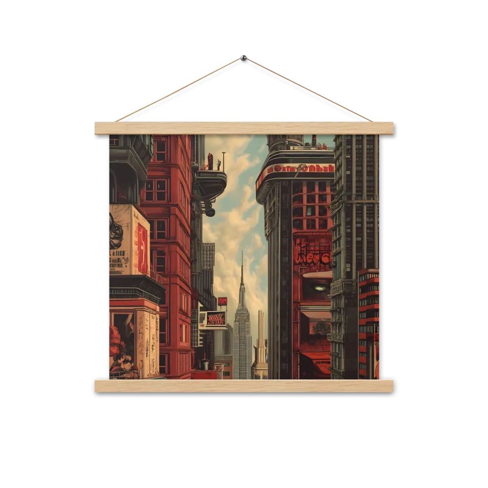 A Glimpse of Tomorrow: Urban Ambition | Poster With Oak Wood Hanger | 18″×18″