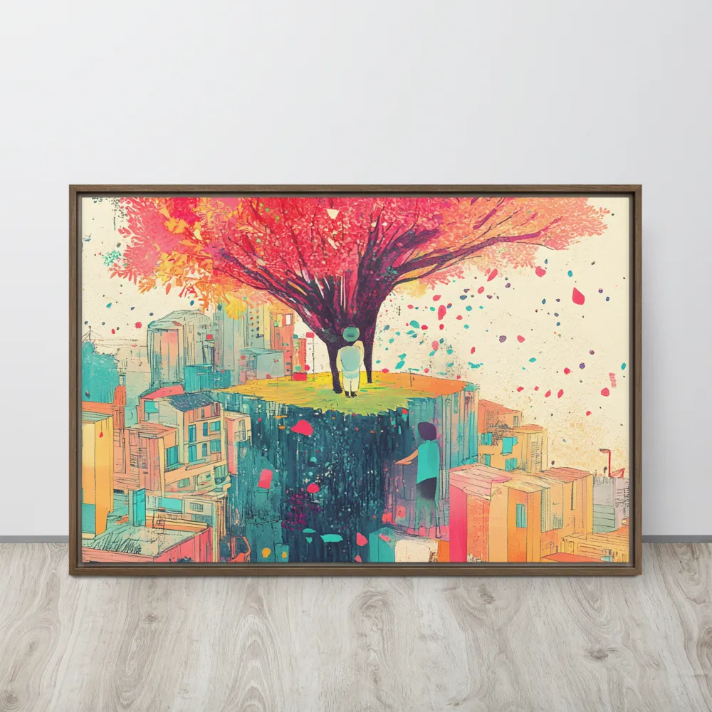 Whispers of Urban Dreams | Canvas with Brown Frame | 24″×36″