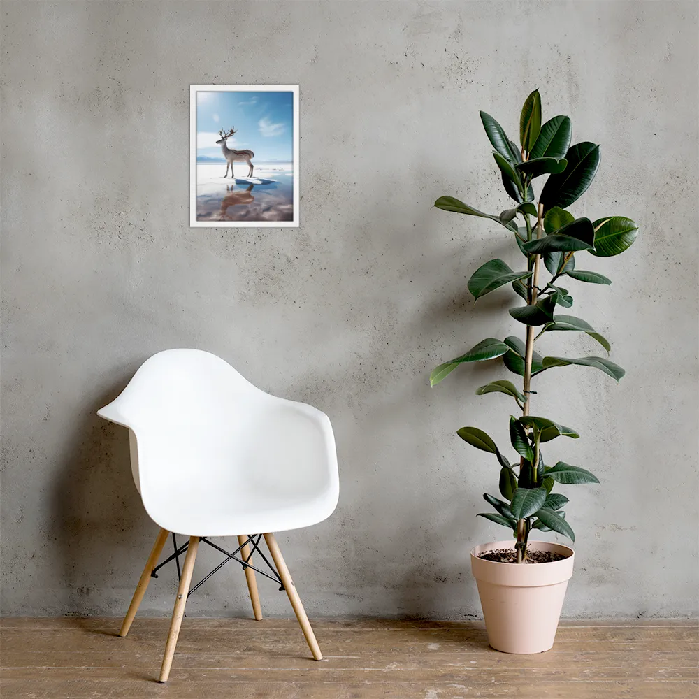 Majesty in Reflection | Poster with White Frame | 12″×16″