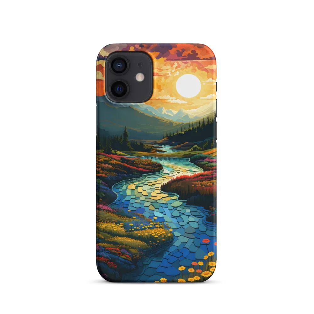 Serenity in Sunset: A Winding River's Embrace